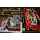 A battery operated boxed Union Train set, a boxed battery operated Christmas Express, and various