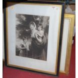 Three various Victorian monochrome engravings, the largest measuring 50 x 40cm; together with a