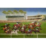 Abbey Walmsley (b.1979) - The Finishing Post at the Rowley Mile, oil on canvas, the picture shows