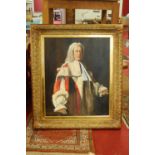 Contemporary school - Three-quarter length portrait of a judge in robes, oil on canvas board, 92 x