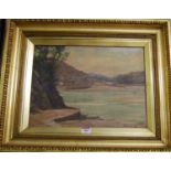 Early 20th century school - Coastal scene, oil on canvas board, signed twice lower right, 30 x 41cm