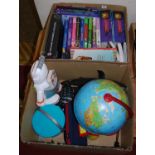Two boxes containing modern toys and a quantity of childrens books