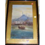 R.E. Hasman - Mosque of Suleiman, Constantinople, watercolour, signed and dated '98 lower right,