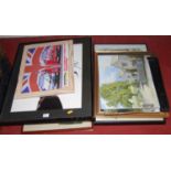 Assorted pictures and prints, to include unframed amateur oils