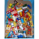 One box containing a small quantity of Matchbox Lesney vehicles to include a boxed Matchbox 21 Foden