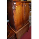 A Victorian mahogany double door side cupboard; together with a 19th century mahogany dropleaf table