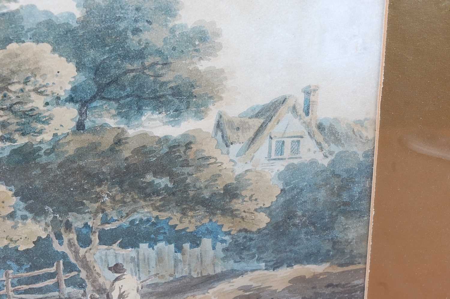 George Morland (1763-1804) - Coastal scene with figures and dog, watercolour, signed with GM - Image 6 of 7