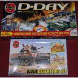 A boxed 172nd scale Airfix D-Day 60th Anniversary set; and a boxed 132nd scale Airfix World War II