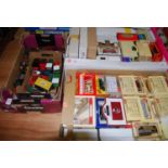 Three boxes of modern issue toys including Lledo, Models of Yesteryear etc