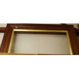 A late Victorian moulded oak picture frame, with giltwood inset slip, rebate dimensions 46 x 97cm