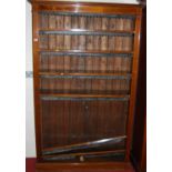 A walnut freestanding open bookshelf, having six adjustable shelves, w.123.5cmCondition report: