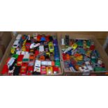 Two boxes of diecast toys, to include Matchbox Ferrari Berlinetta, Matchbox refuse truck etc