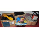 A quantity of various Scalextric track and accessories to include a part Scalextric box set No. 31