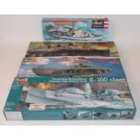 Seven various mixed scale plastic military kits to include Sea and Aircraft related examples to