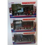 A Corgi Toys Truckfest 1/50 scale road transport diecast group, three boxed as issued examples to