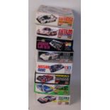 Eight various boxed Hasegawa and Tamiya 1/24 scale Le Mans and high speed racing car kits, to