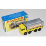 Matchbox 51d 8 wheel tipper, yellow body, Douglas logo, F box scarce issue (M-BM)