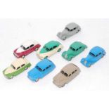 Dinky Toys group lot of 8 models as follows, 2x Triumph one blue, one grey, Riley in green, 2x