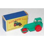 Matchbox, No1 Aveling Barford Diesel road roller, green with D box, (M-NMB)