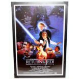 A Star Wars Return of the Jedi reproduction poster signed by Dave Prowse Darth Vader, complete