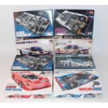 Eight various boxed 1/24 scale plastic high speed racing kits, mixed manufactures to include