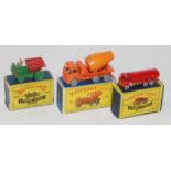 Matchbox group of models x3 as follows: No 26 Foden cement truck orange,GPW in a complete D box,nice