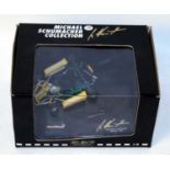 A Minichamps 1/18 scale Michael Schumacher collection Go-kart comprising of yellow and green body