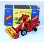 A Matchbox Major Series No. 5 Massey Fergusson 780 special combine harvester comprising red body