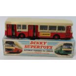 A French Dinky Toys No. 889 Parisian Urban Autobus comprising of red and cream body with Dunlop