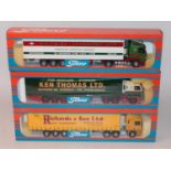 A Tekno 1/50 scale boxed road transport diecast group, three boxed examples to include a Jack