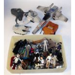 One box containing a quantity of mixed modern release and vintage Star Wars action figures, and