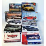 Ten various boxed 1/24 scale plastic classic car and racing car kits, mixed examples, to include