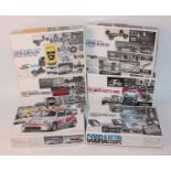 Six various boxed Gunze Sangyo mixed 1/24 scale plastic and white metal car kits to include a