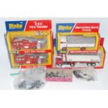 Dinky group of models to include 940 Mercesdes truck boxed in near mint box, 2x 266 E.R.F fire