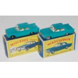 Matchbox group of 2 models both are 33c Ford zephyr as follows one with bpw ,winscreen has crack ,in