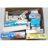 20+ various military and civilian aircraft and vehicle kits, all in original boxes, mixed