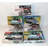 Seven various boxed Tamiya and Gunze Sangyo 1/24 scale plastic and white metal car kits to include a