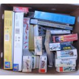 One box containing 19 mixed scale plastic military aircraft kits, mixed manufactures, examples to