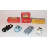 A Quiralu Re-Release boxed diecast vehicle group to include two Isetta Velam, a Jaguar XK140, and