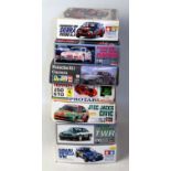 Seven various boxed 1/24 scale plastic high speed racing and sports car kits, mixed manufactures