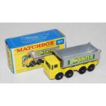 Matchbox, 51d, 8 wheel tipper, Pointer logo, yellow body, F box (M-BM)
