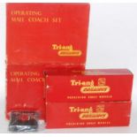 2x Triang R180 Viaduct (G-BG), R323 operating mail coach set (damaged) but has 7 red mail bags