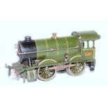 A Hornby No. 1 Special 0-4-0 engine Great Western No. 2301 clockwork, no tender, folds to cabside