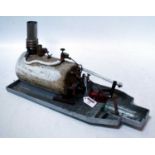 A stationary steam horizontal boiler suitable for radio control or steam boat use, heavily