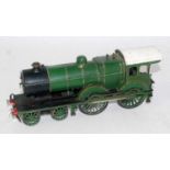 4-4-0 loco only, electric motor, green with white/black lining, chassis and body loose, appears home