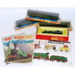 A Hornby R868 SR green class M7 tank engine (FG-BG), 2 copies Triang Hornby Book of Trains (G), 1975