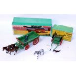 A Britains farm lead and hollow cast horse drawn equipment group two boxed examples to include a No.