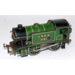 1935-6 Hornby No. 1 special tank loco 0-4-0 LNER 2162 green clockwork noticeable rust and marks in