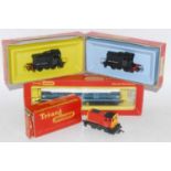 A Triang Hornby R357 blue/white roof class 31 diesel locomotive No. D5572 (G-BF), 2x R253 0-4-0