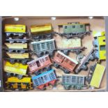 Large tray of 17 Hornby 4-wheel wagons, pre- and post-war including some No. 50, quality varies (P-